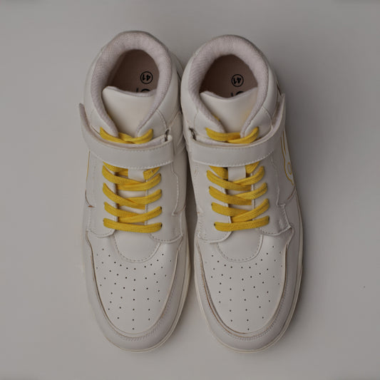 Cos Tan High Ball White Yellow Accent Sneakers