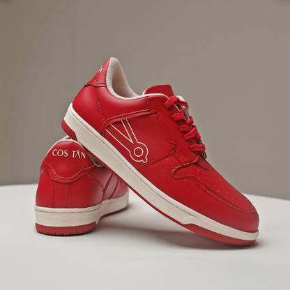 Cos Tan Low Ball Classic Red & White Sneakers
